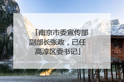 南京市委宣传部副部长张政，已任高淳区委书记