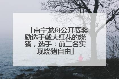 南宁龙舟公开赛奖励选手戴大红花的烧猪，选手：前三名实现烧猪自由