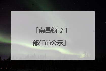 南昌领导干部任前公示