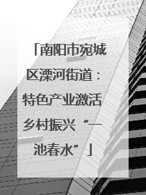 南阳市宛城区溧河街道：特色产业激活乡村振兴“一池春水”