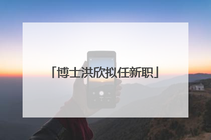 博士洪欣拟任新职