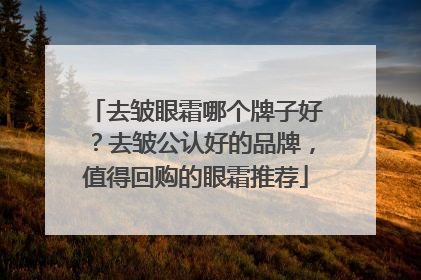 去皱眼霜哪个牌子好？去皱公认好的品牌，值得回购的眼霜推荐