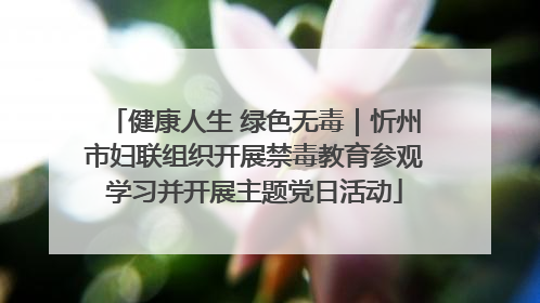 健康人生 绿色无毒｜忻州市妇联组织开展禁毒教育参观学习并开展主题党日活动