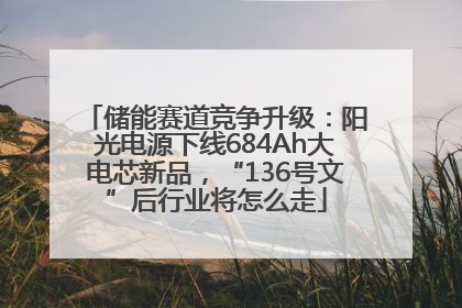 储能赛道竞争升级：阳光电源下线684Ah大电芯新品，“136号文”后行业将怎么走