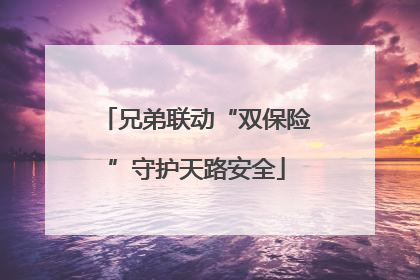 兄弟联动“双保险”守护天路安全