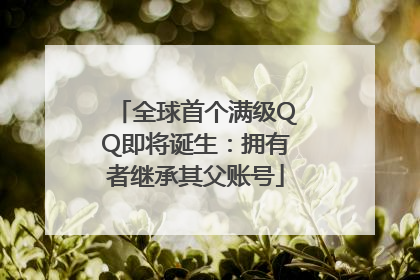 全球首个满级QQ即将诞生：拥有者继承其父账号