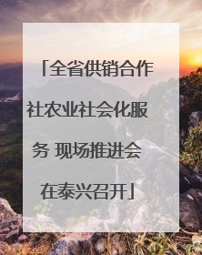 全省供销合作社农业社会化服务 现场推进会在泰兴召开