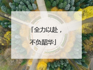 全力以赴，不负韶华