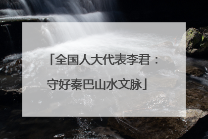 全国人大代表李君：守好秦巴山水文脉