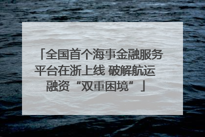 全国首个海事金融服务平台在浙上线 破解航运融资“双重困境”