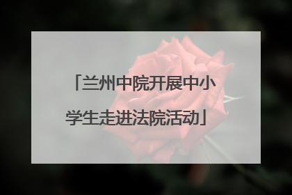 兰州中院开展中小学生走进法院活动