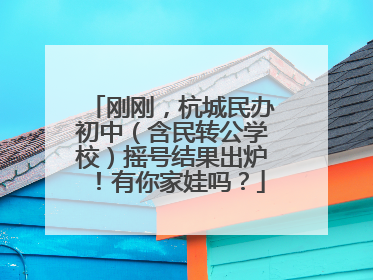 刚刚，杭城民办初中（含民转公学校）摇号结果出炉！有你家娃吗？