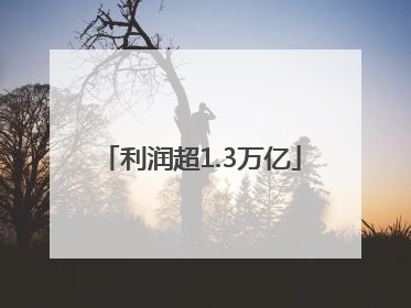 利润超1.3万亿