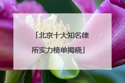 北京十大知名律所实力榜单揭晓