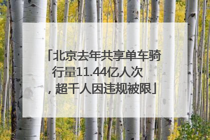 北京去年共享单车骑行量11.44亿人次，超千人因违规被限