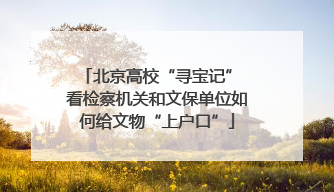 北京高校“寻宝记” 看检察机关和文保单位如何给文物“上户口”