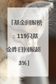 基金回报榜：119只基金昨日回报超3%