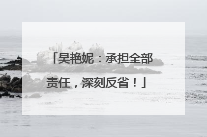 吴艳妮：承担全部责任，深刻反省！