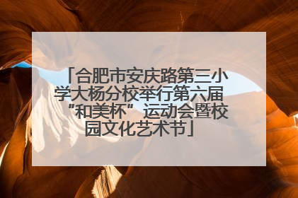 合肥市安庆路第三小学大杨分校举行第六届“和美杯”运动会暨校园文化艺术节