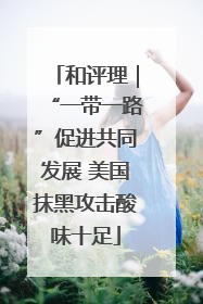 和评理｜“一带一路”促进共同发展 美国抹黑攻击酸味十足