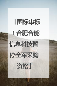 围标串标！合肥合能信息科技暂停全军采购资格