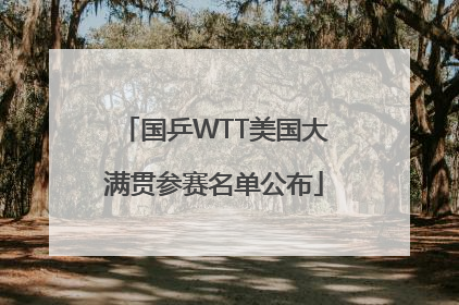 国乒WTT美国大满贯参赛名单公布