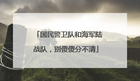 国民警卫队和海军陆战队，别傻傻分不清