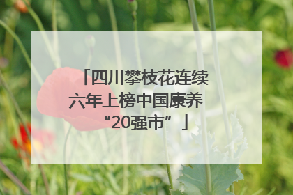 四川攀枝花连续六年上榜中国康养“20强市”