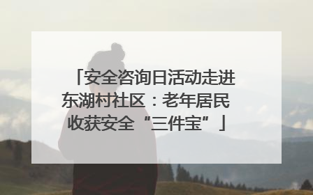 安全咨询日活动走进东湖村社区：老年居民收获安全“三件宝”