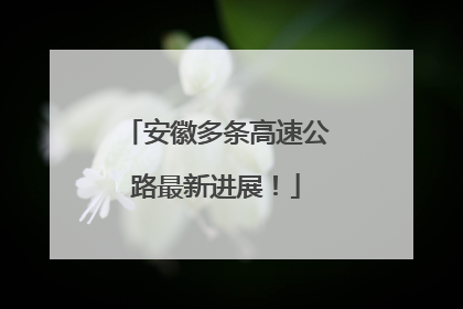 安徽多条高速公路最新进展！