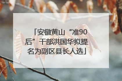 安徽黄山“准90后”干部洪国华拟提名为副区县长人选
