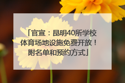 官宣：昆明40所学校体育场地设施免费开放！附名单和预约方式