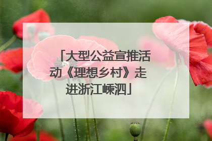 大型公益宣推活动《理想乡村》走进浙江嵊泗