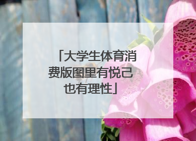 大学生体育消费版图里有悦己也有理性