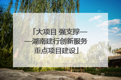 大项目 强支撑——湖南建行创新服务重点项目建设
