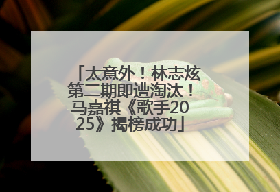 太意外！林志炫第二期即遭淘汰！马嘉祺《歌手2025》揭榜成功