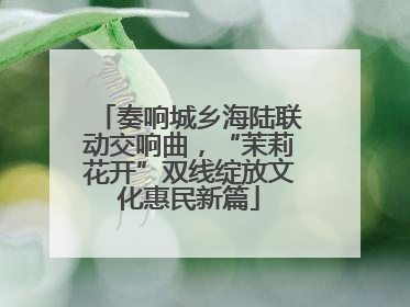 奏响城乡海陆联动交响曲，“茉莉花开”双线绽放文化惠民新篇