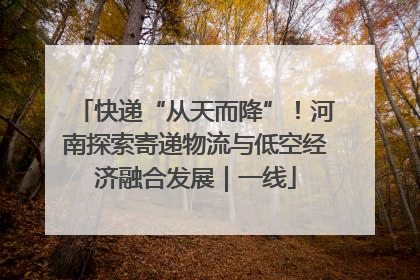 快递“从天而降”！河南探索寄递物流与低空经济融合发展｜一线