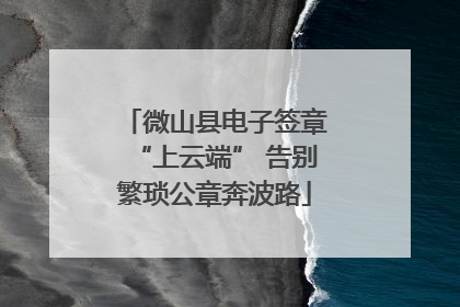 微山县电子签章“上云端” 告别繁琐公章奔波路