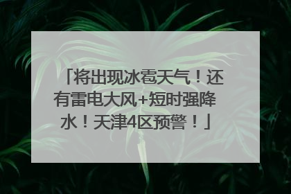 将出现冰雹天气！还有雷电大风+短时强降水！天津4区预警！