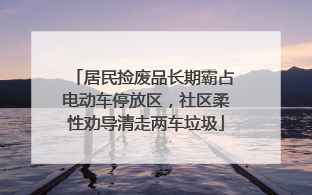 居民捡废品长期霸占电动车停放区，社区柔性劝导清走两车垃圾