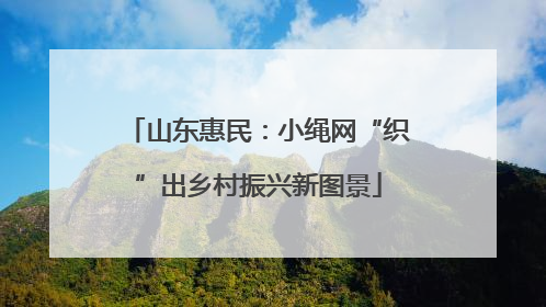 山东惠民：小绳网“织”出乡村振兴新图景