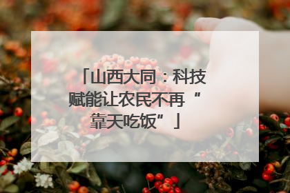 山西大同：科技赋能让农民不再“靠天吃饭”
