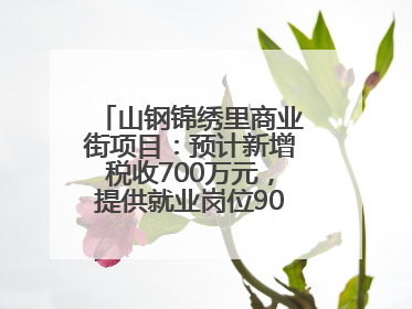 山钢锦绣里商业街项目：预计新增税收700万元，提供就业岗位900余个
