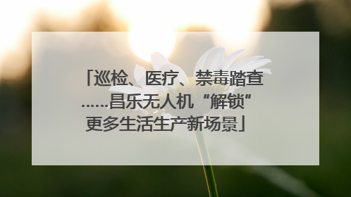 巡检、医疗、禁毒踏查……昌乐无人机“解锁”更多生活生产新场景