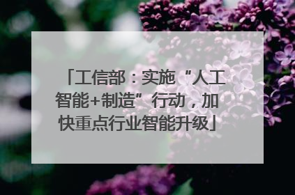工信部：实施“人工智能+制造”行动，加快重点行业智能升级