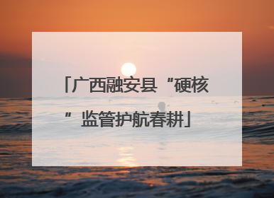 广西融安县“硬核”监管护航春耕
