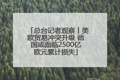 总台记者观察丨美欧贸易冲突升级 德国或面临2500亿欧元累计损失