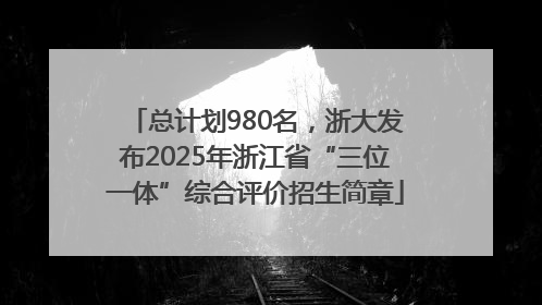 总计划980名，浙大发布2025年浙江省“三位一体”综合评价招生简章