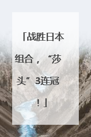 战胜日本组合，“莎头”3连冠！